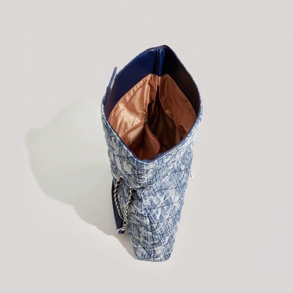 Borsa in denim con catena