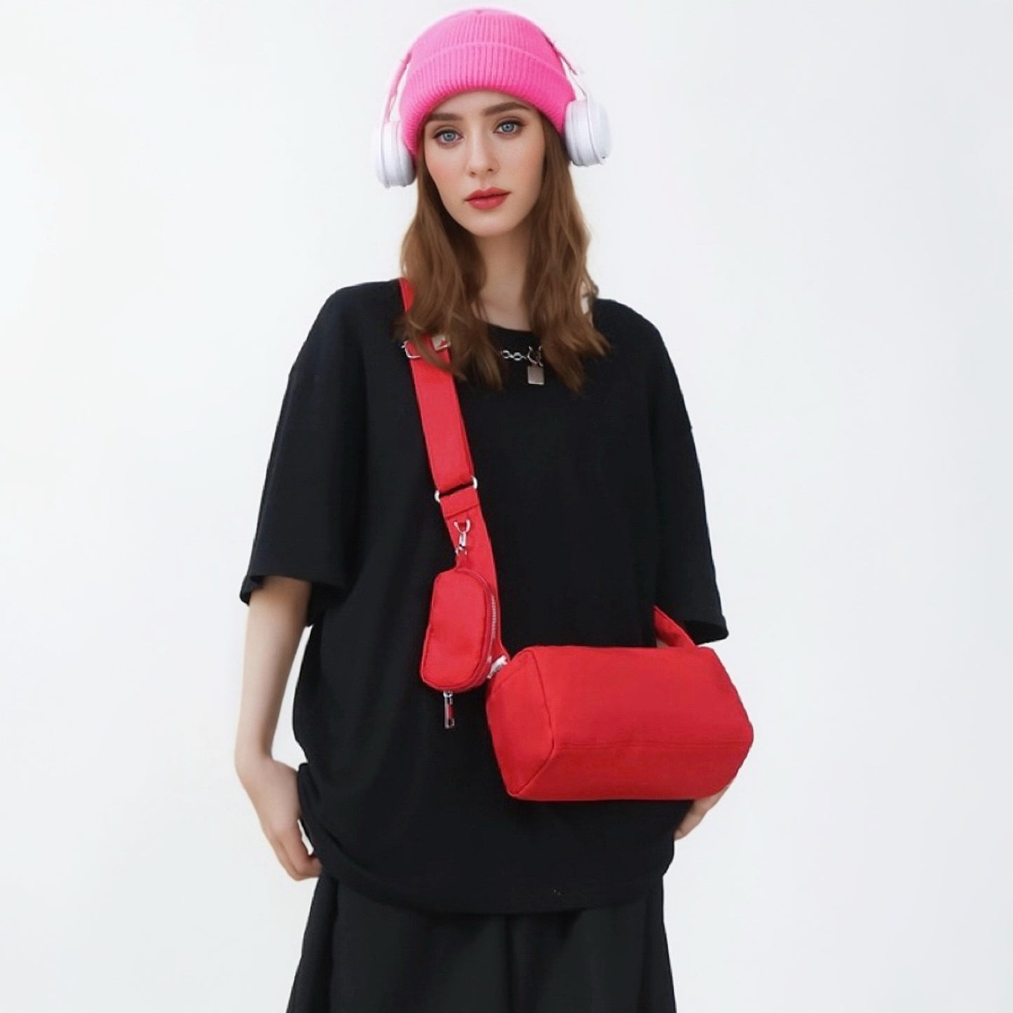 Borsa a tracolla in nylon Brick Cassette