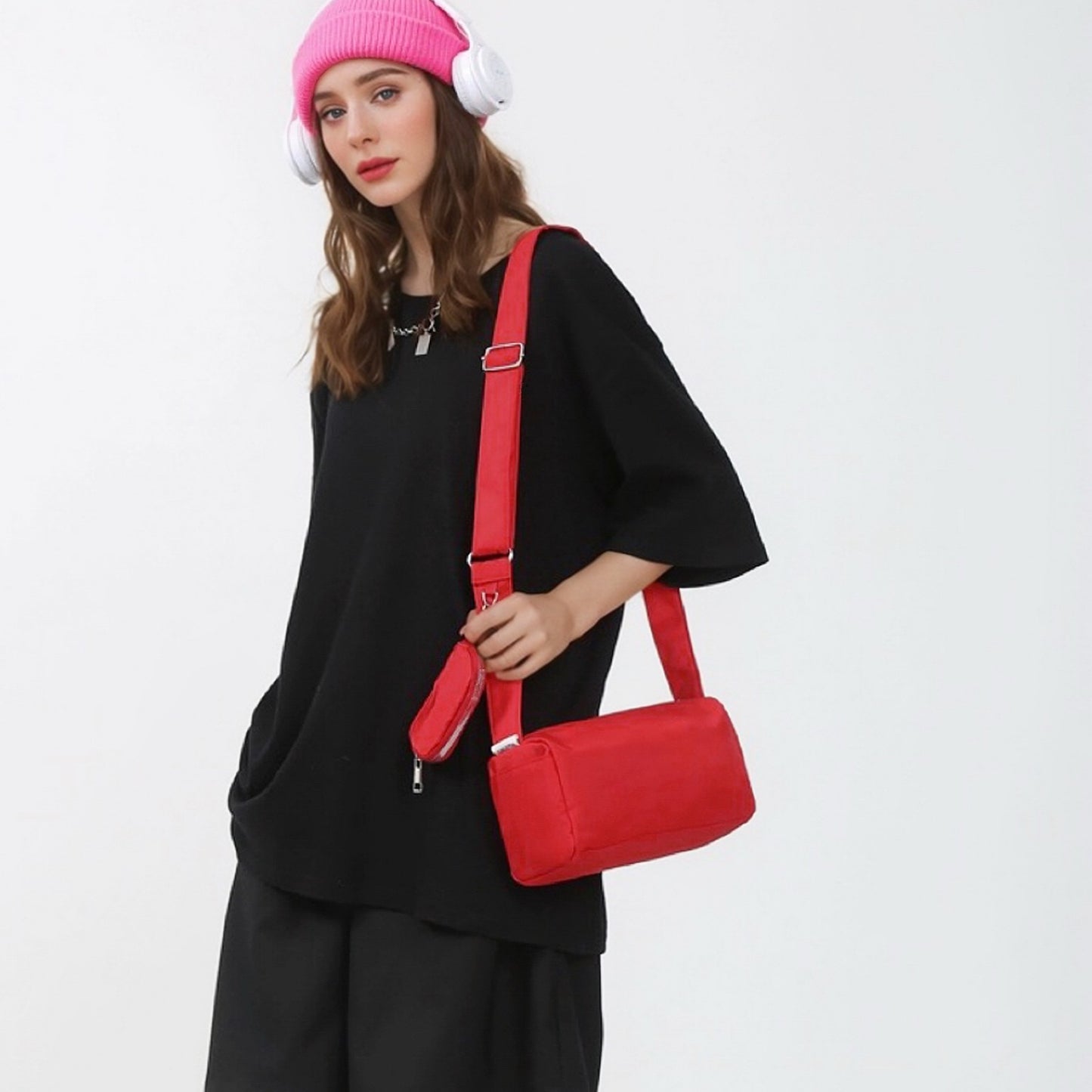 Borsa a tracolla in nylon Brick Cassette