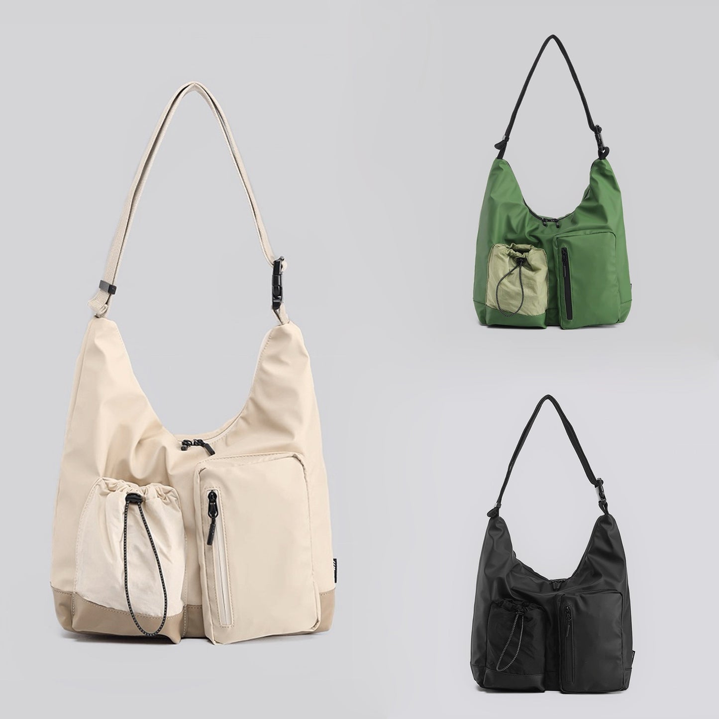 Multi Pocket Nylon Crossbody Bag