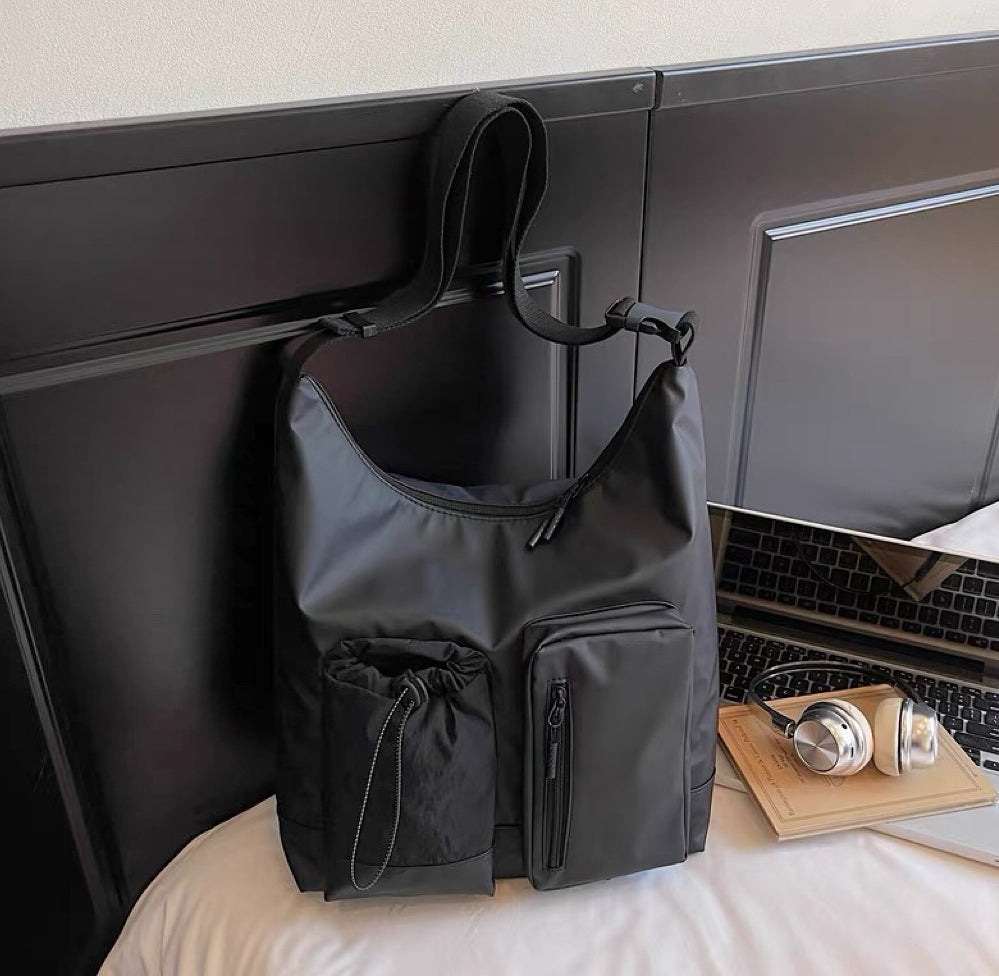 Multi Pocket Nylon Crossbody Bag