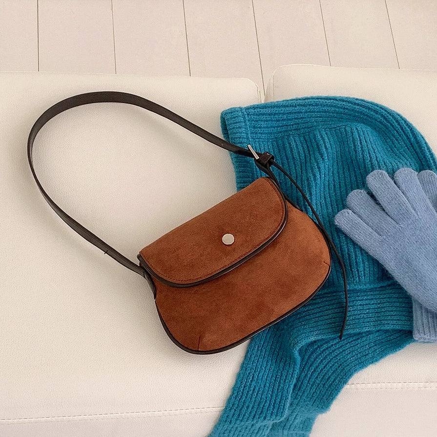 Mini Suede Saddle Bag