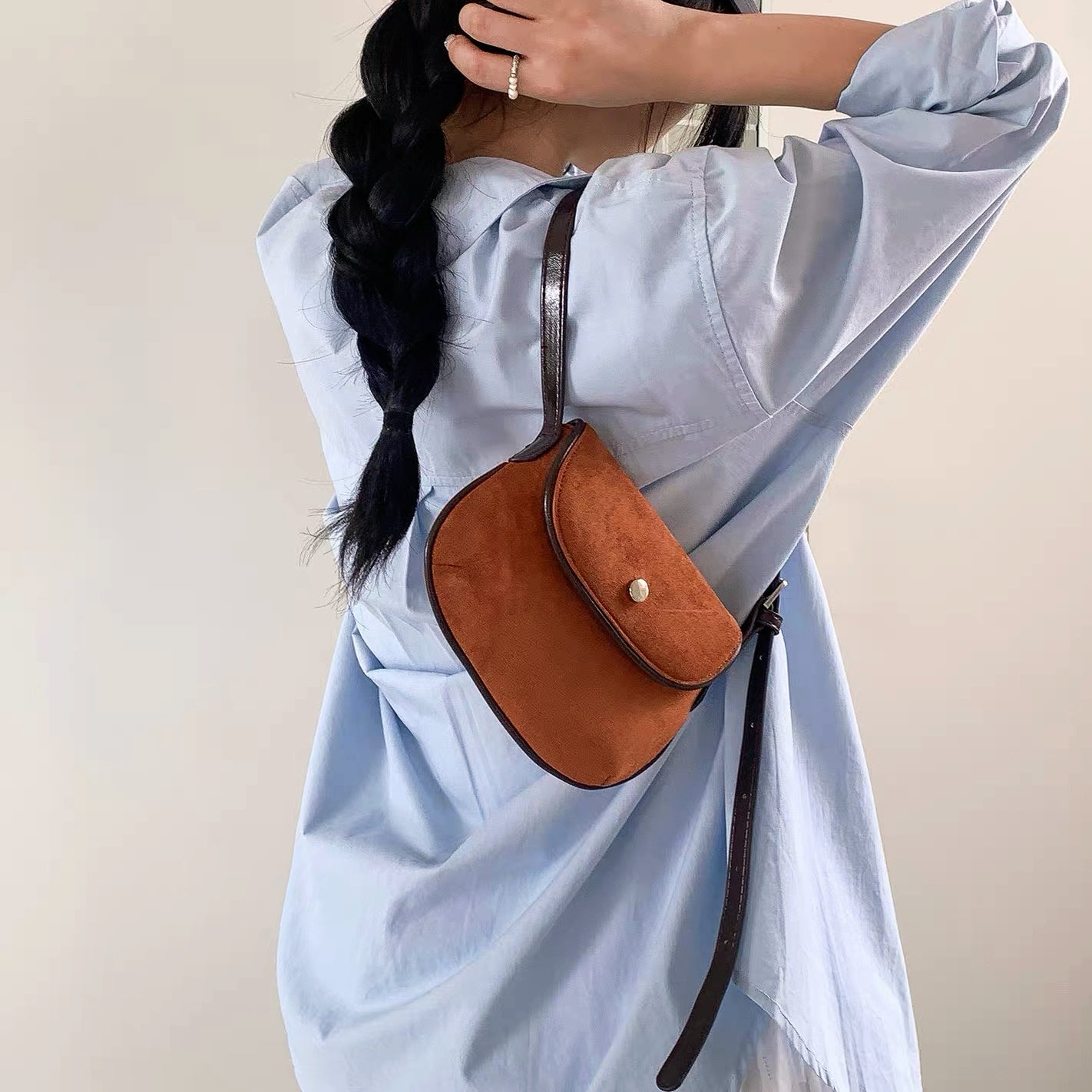 Mini Suede Saddle Bag