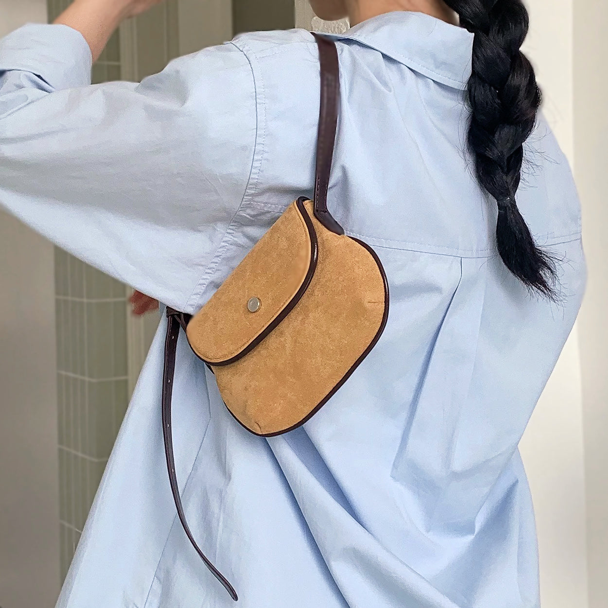 Mini Suede Saddle Bag