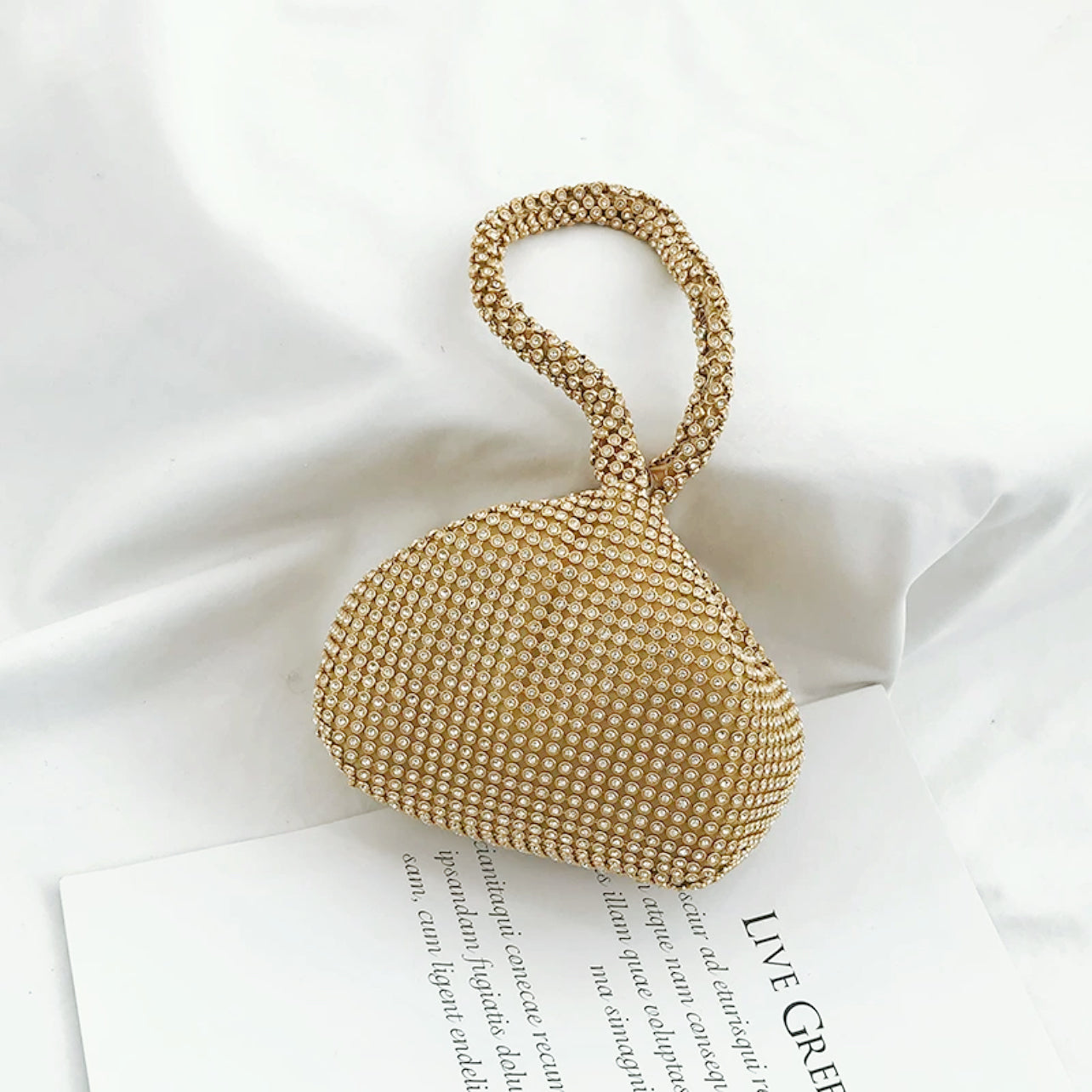Mini borsa da festa con diamanti