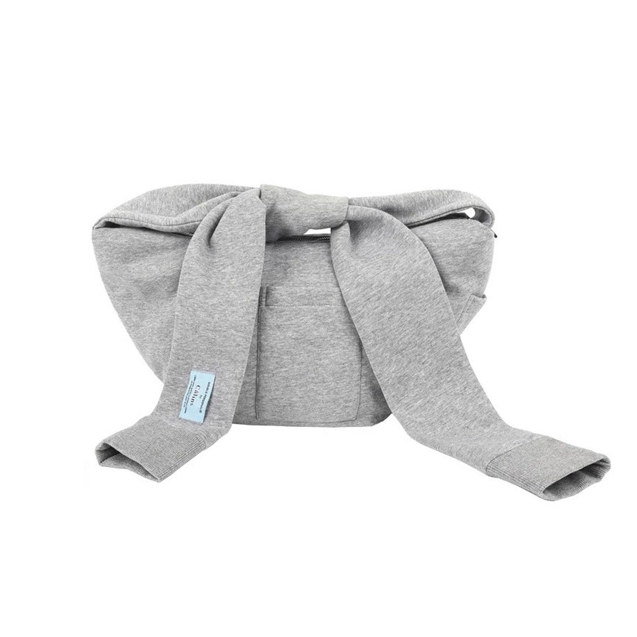 Folded view of Twist & Tie Sleeve Bag in gray, great for everyday carry and travel.