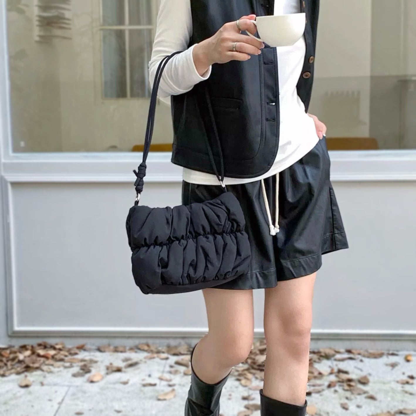 Borsa nuvola plissettata