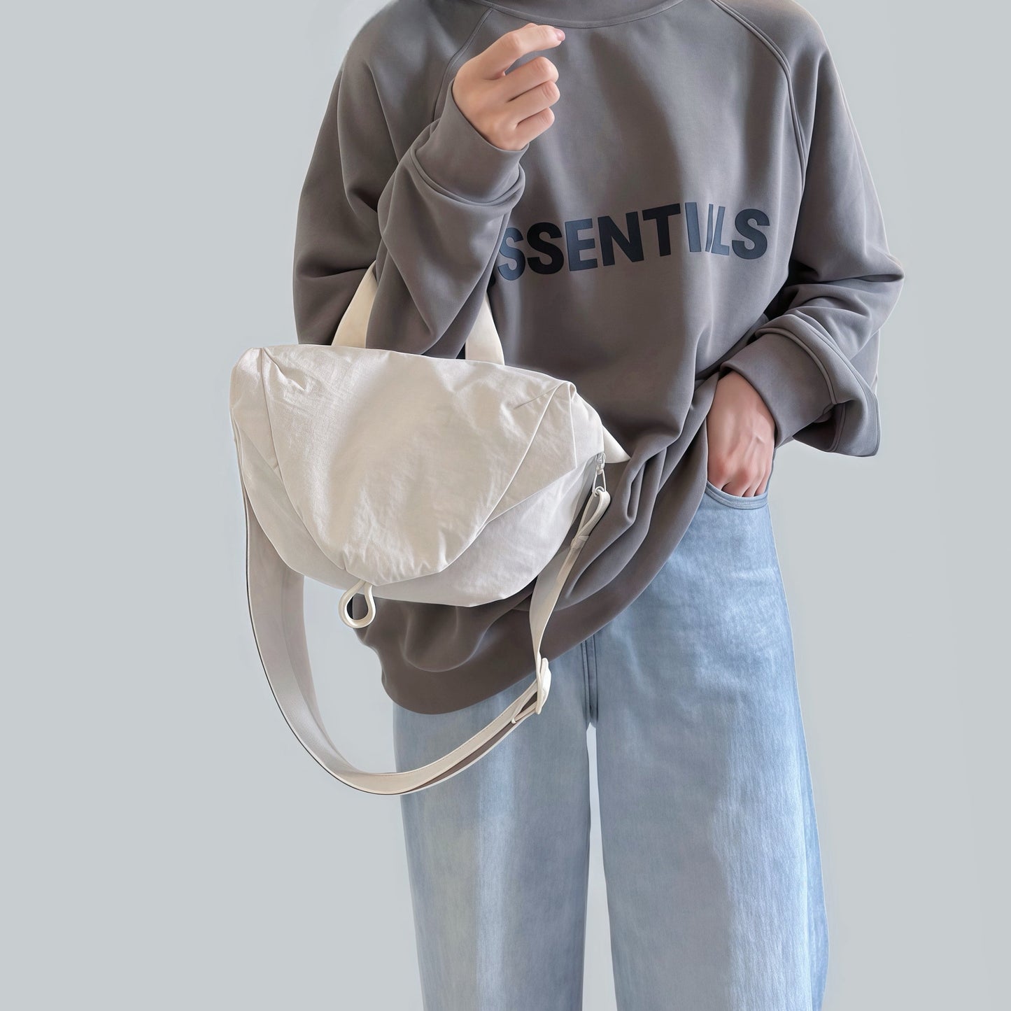 Borsa a tracolla casual stropicciata