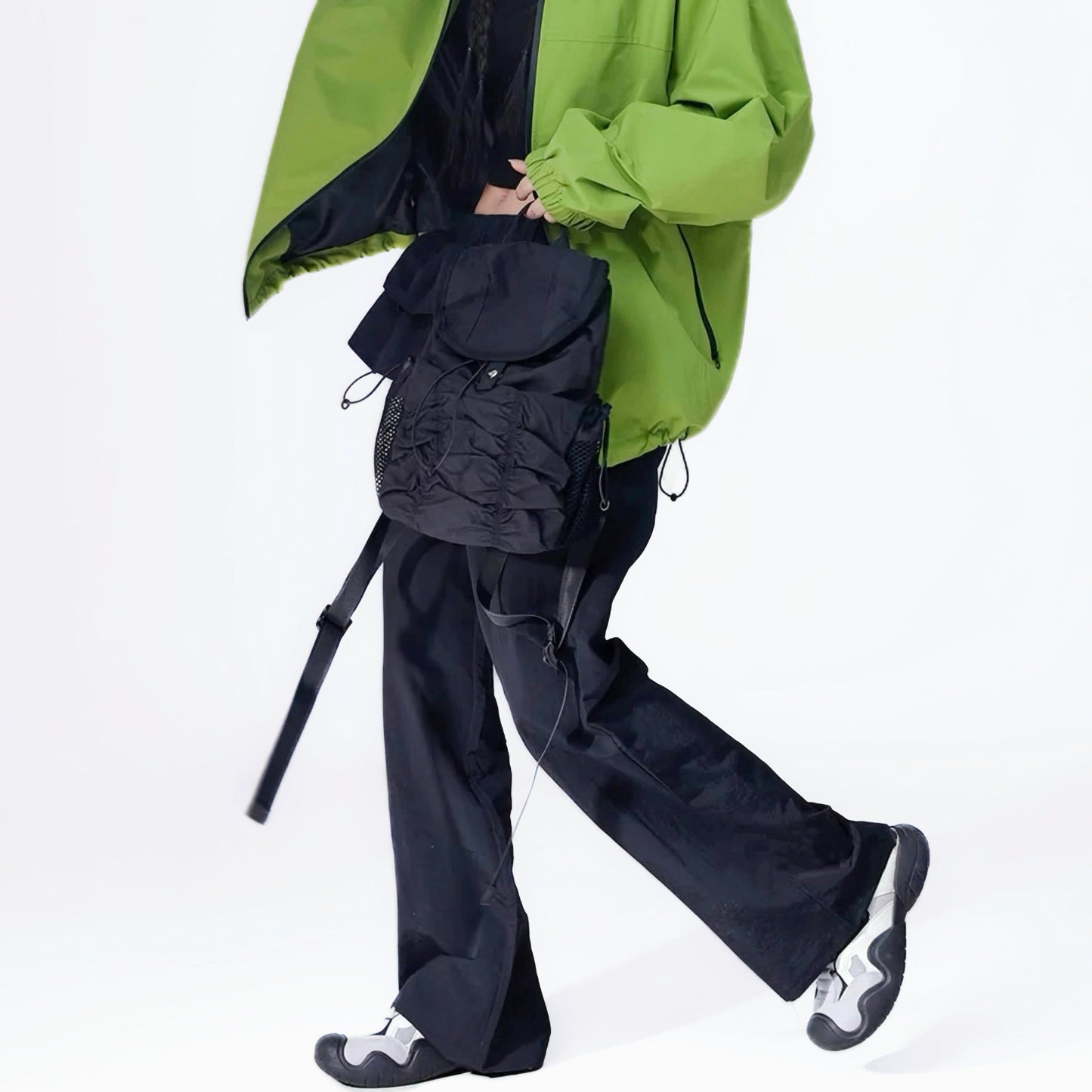 Casual Nylon Pleated Backpack