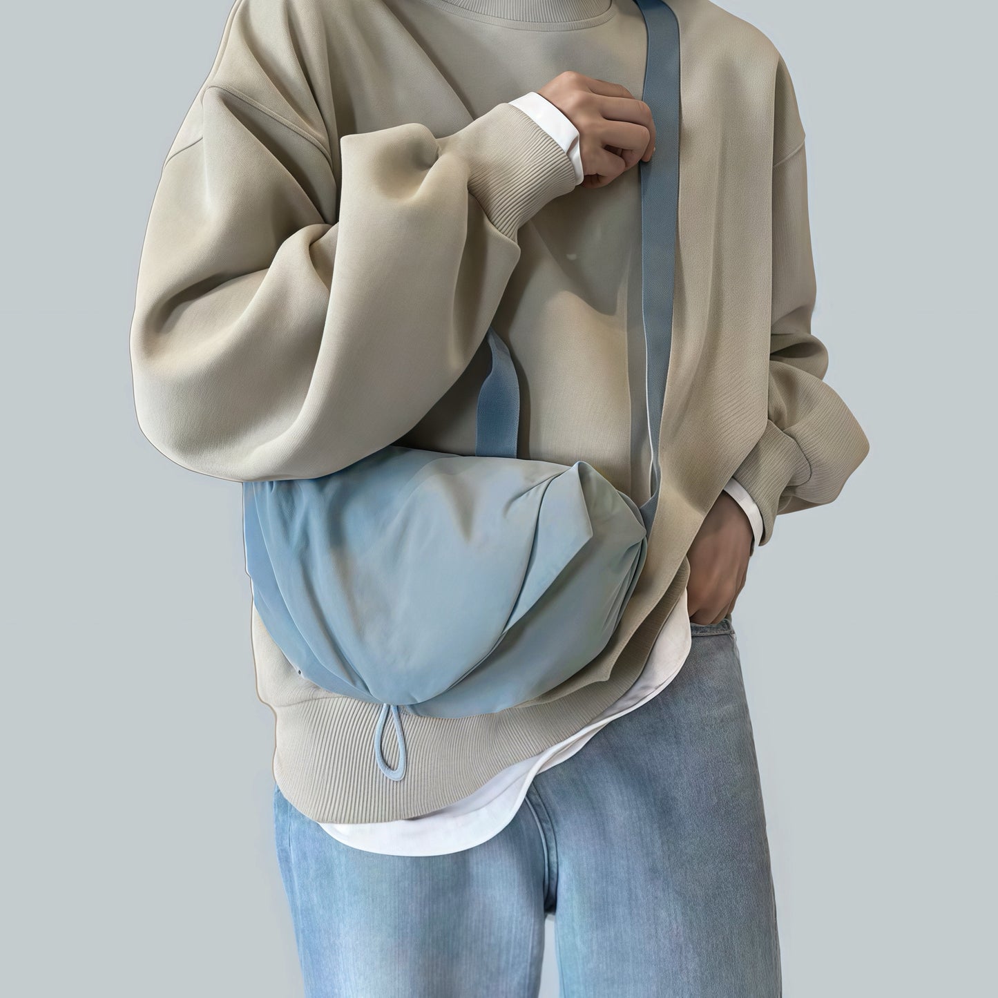 Borsa a tracolla casual stropicciata