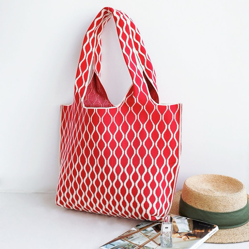 Borsa tote con trama ondulata