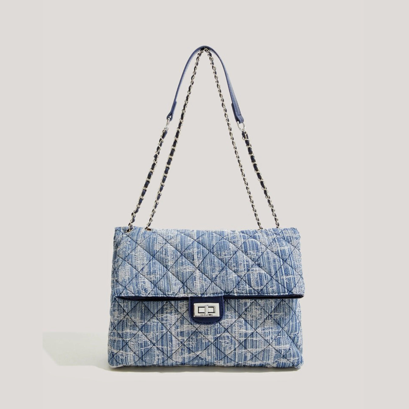 Borsa in denim con catena