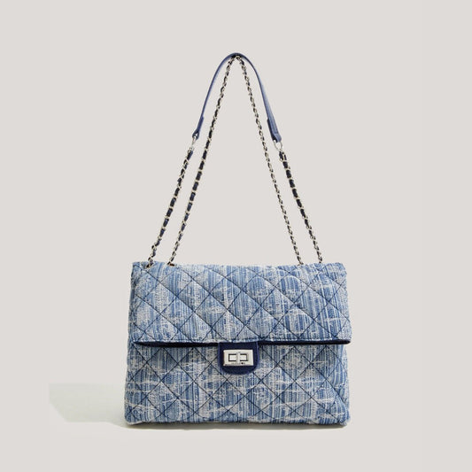 Borsa in denim con catena