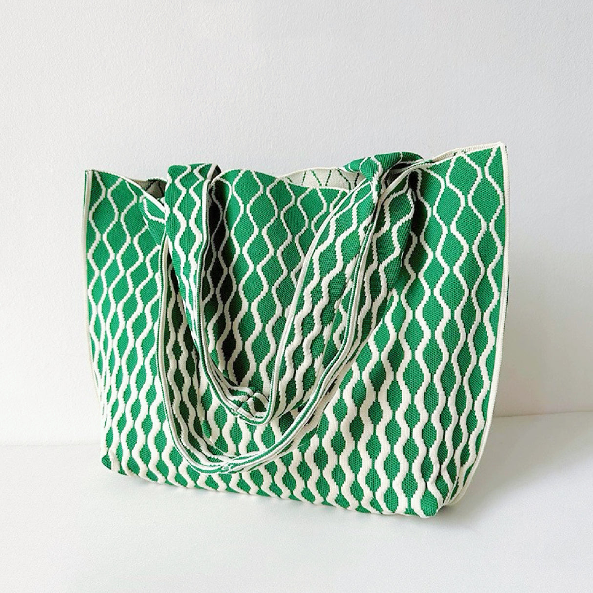 Borsa tote con trama ondulata
