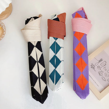 Borsa tote pieghevole in maglia Argyle