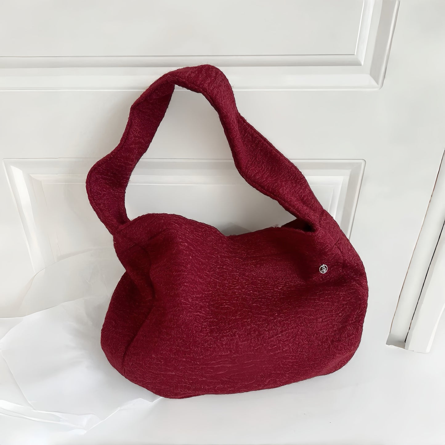 Borsa tote accogliente in lana