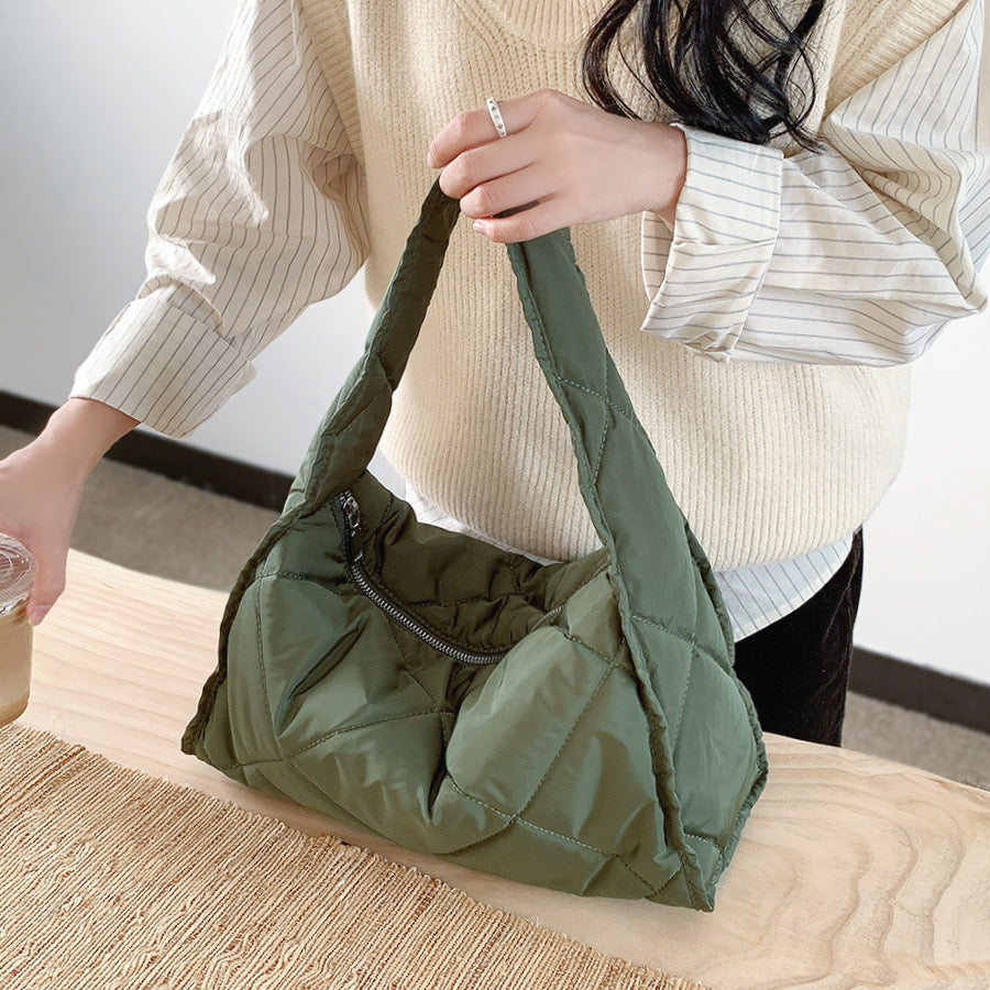 Borsa trapezio trapuntata a rombi