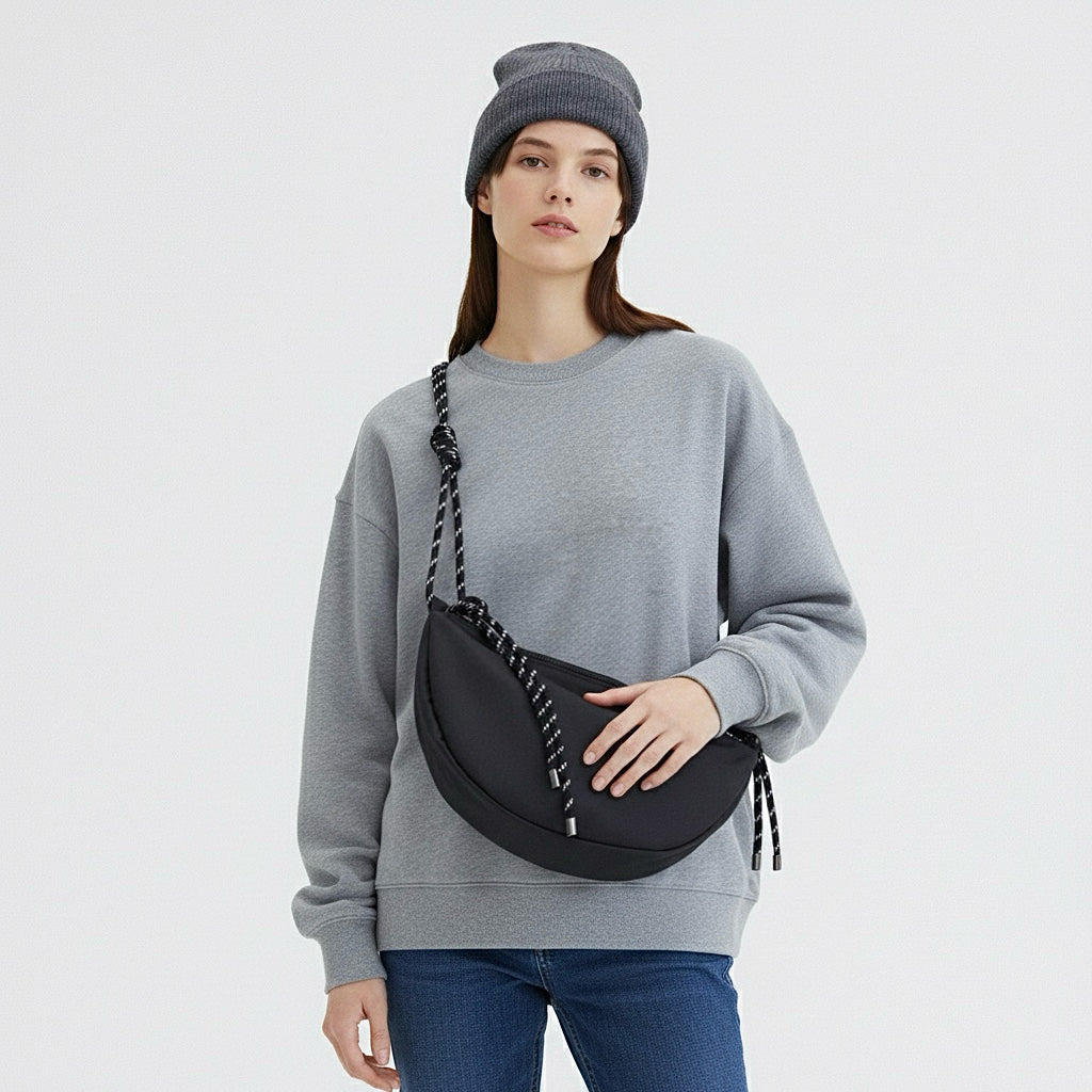 Casually Knotted Sling Nylon Crossbody Bag