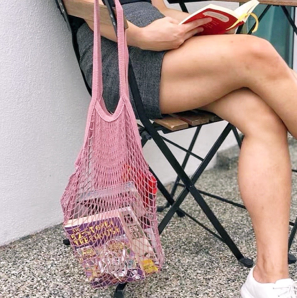 Bunte Einkaufstasche aus Netzstoff