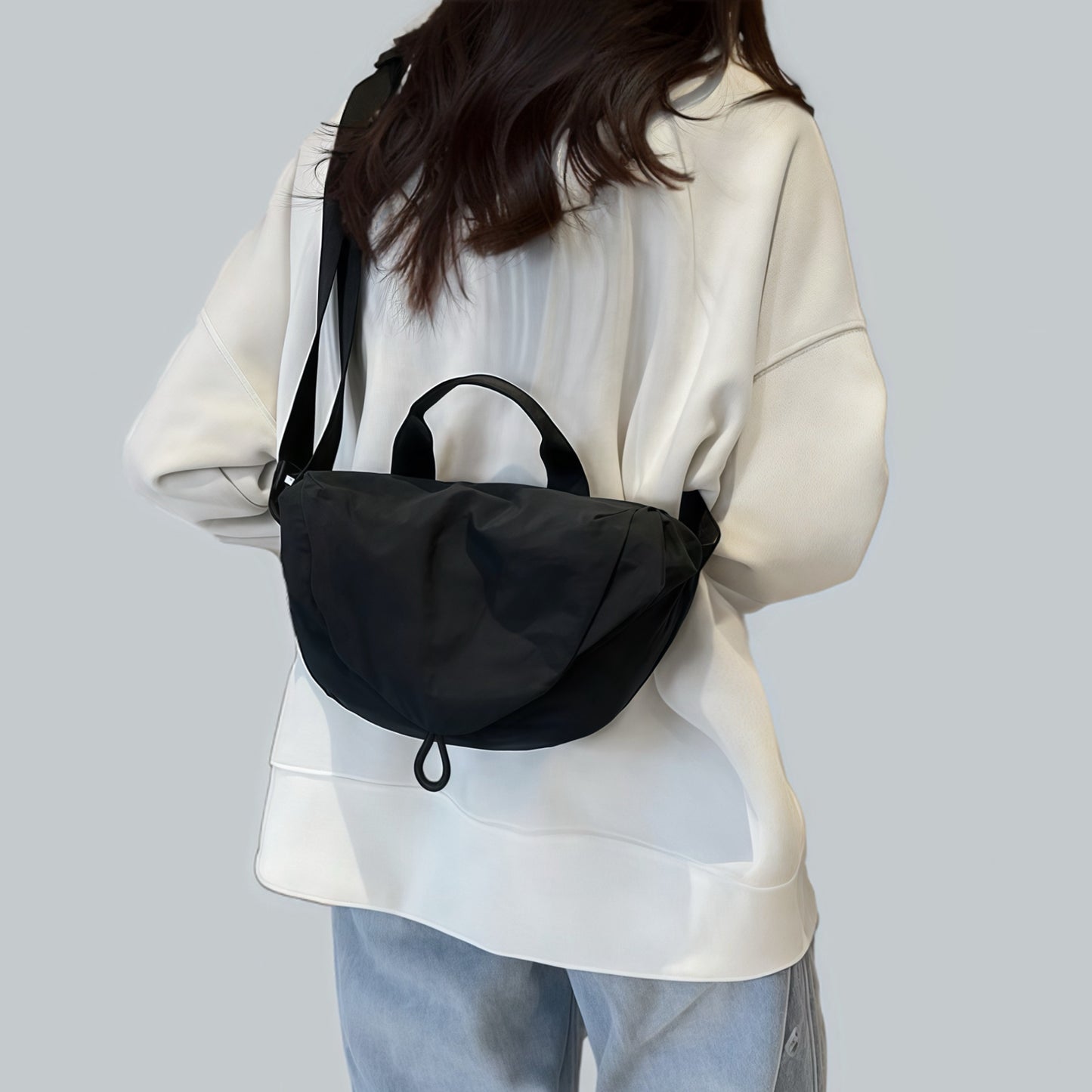 Borsa a tracolla casual stropicciata