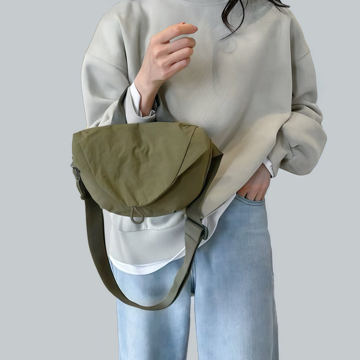 Borsa a tracolla casual stropicciata