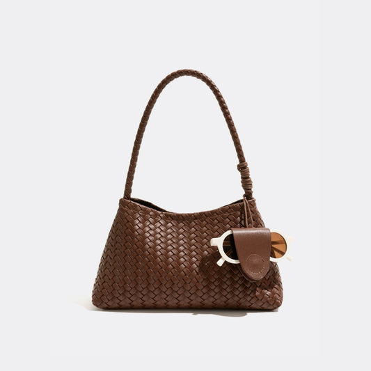 Woven Leather Bag With Glasses Holder