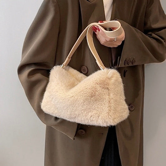 Mini Shearling Baguette Bag