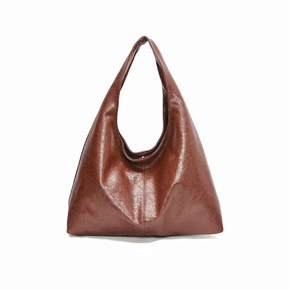 Waxed Leather Hobo Bag