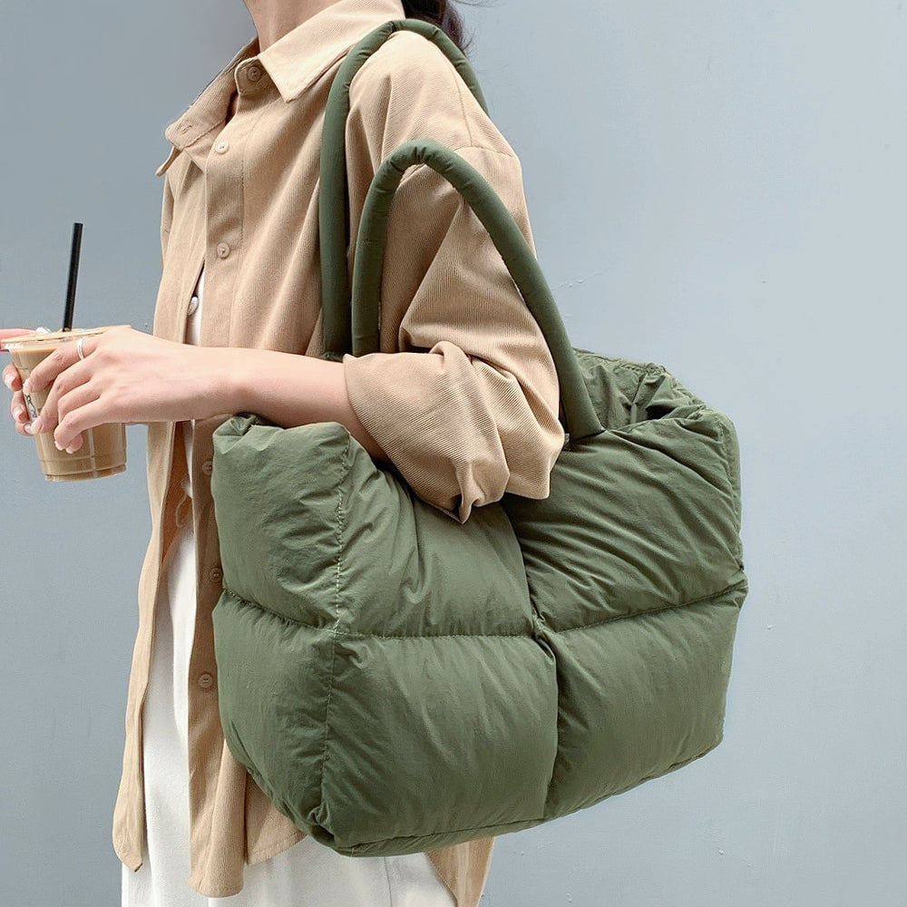 Borsa tote imbottita in nylon