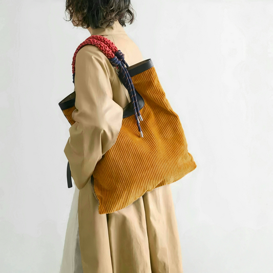 Borsa tote in velluto a coste Gentle Beam di design