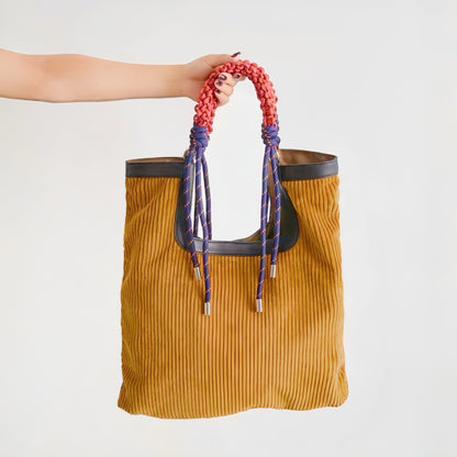Borsa tote in velluto a coste Gentle Beam di design