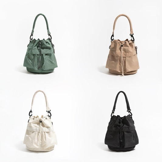 Borsa a secchiello con coulisse in nylon