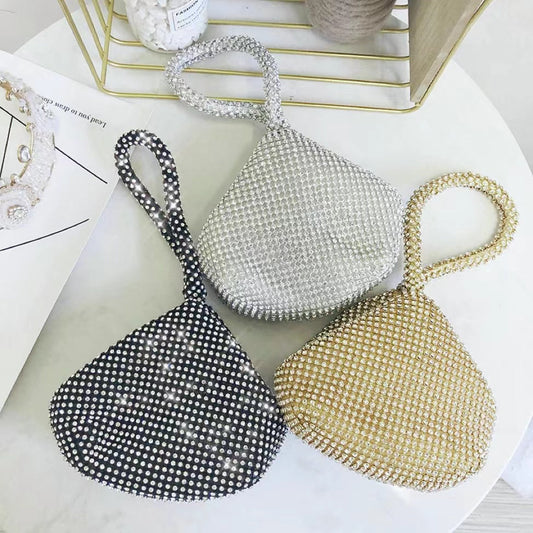 Mini borsa da festa con diamanti