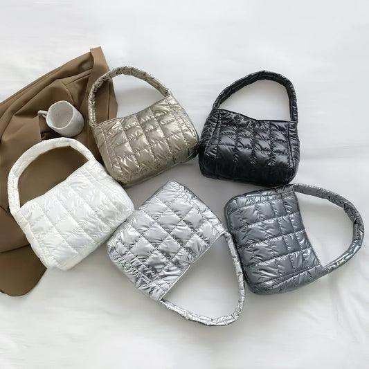 Borsa trapuntata metallizzata