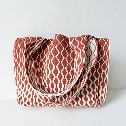 Borsa tote con trama ondulata