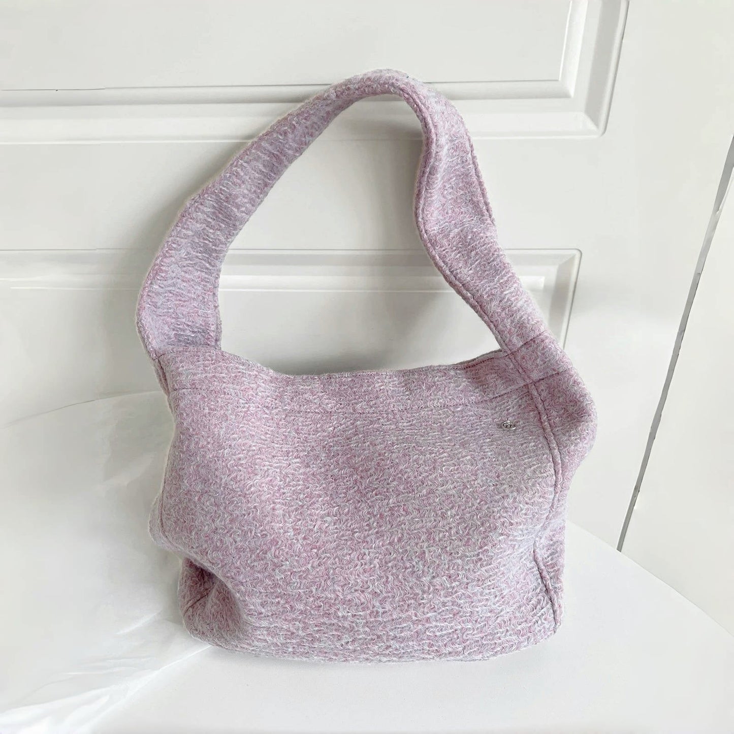 Borsa tote accogliente in lana