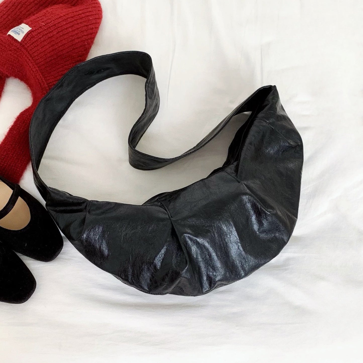 Borsa per croissant in pelle cerata
