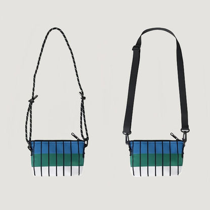 Comparison of FREEIN crossbody bag with two interchangeable straps: one thin rope and one wide nylon strap.
