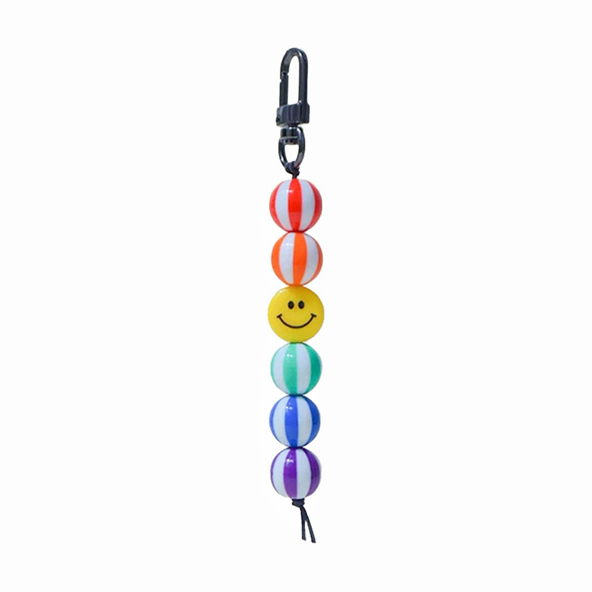 Close-up of Rainbow Smile Bead Link Bag Charm in watermelon pattern, ideal for travel and daily use.