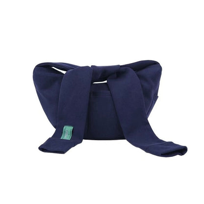 Close-up of Twist & Tie Sleeve Bag in blue, great for everyday carry and travel.