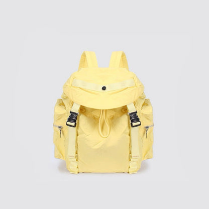 Folded view of Ultralight Urban Daily Backpack in yellow, great for everyday carry and travel.
